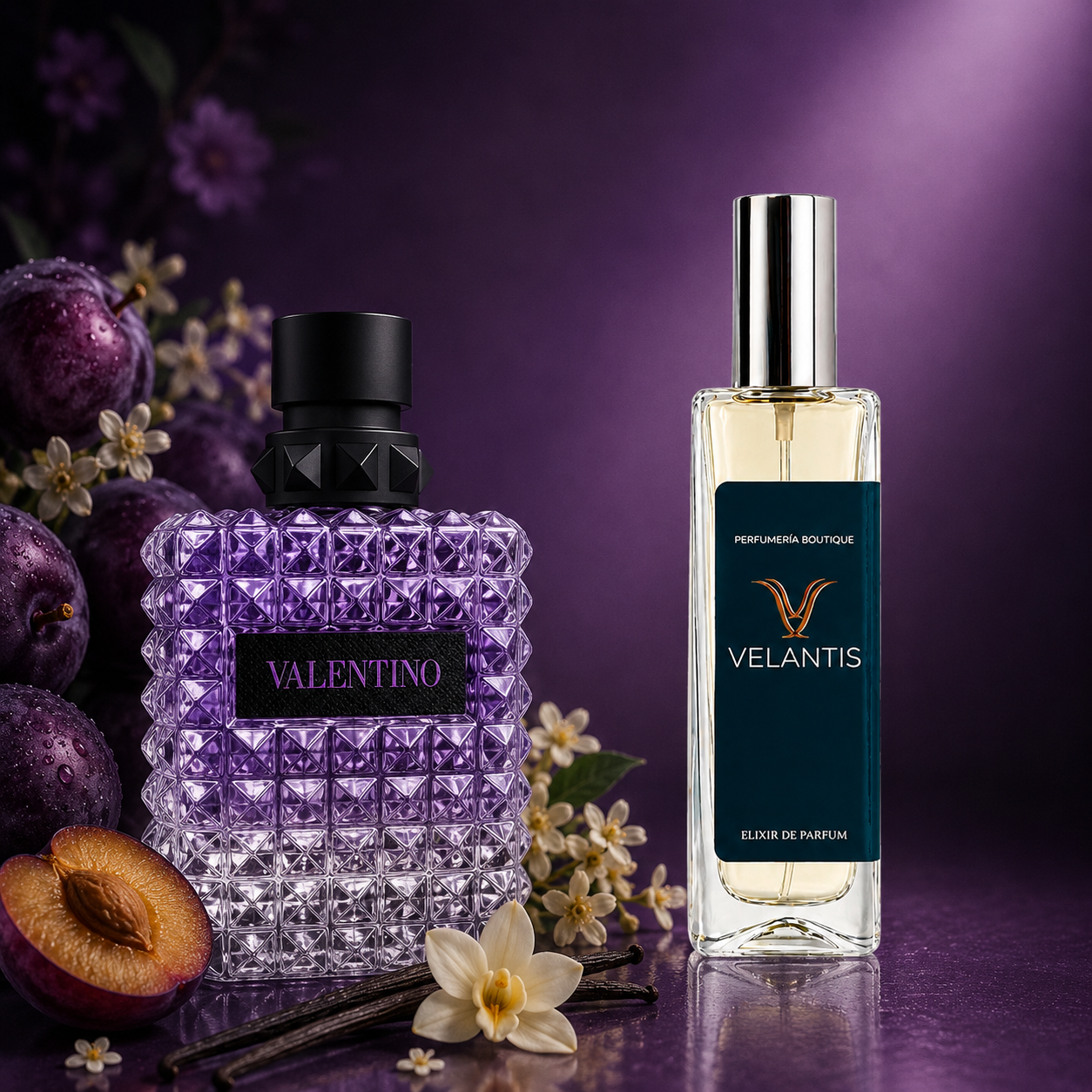 Inspirado en DONNA BORN IN ROMA PURPLE MELANCHOLIA Valentino